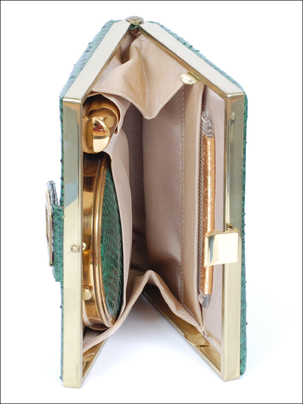 Rex Fifth Avenue Faux Skin Carry All with Powder Compact, Lipstick Case & Comb Rex Fifth Avenue Faux Skin Carry All with Powder Compact, Lipstick Case & Comb