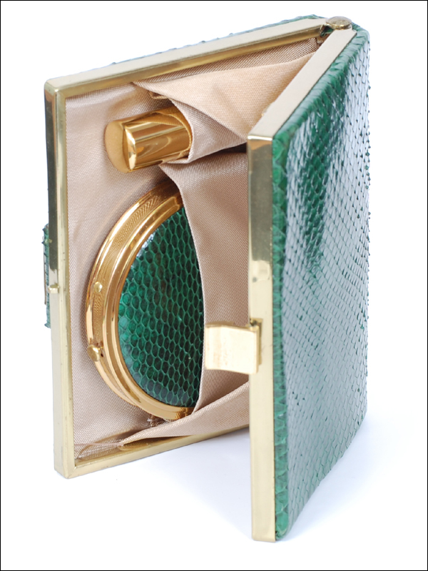 Rex Fifth Avenue Faux Skin Carry All with Powder Compact, Lipstick Case & Comb Rex Fifth Avenue Faux Skin Carry All with Powder Compact, Lipstick Case & Comb