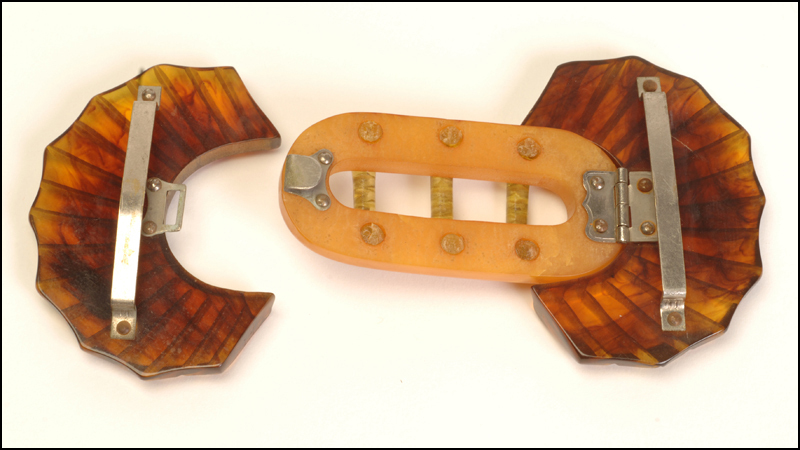 Art Deco Bakelite & Rhinestone Belt Buckle Art Deco Bakelite & Rhinestone Belt Buckle