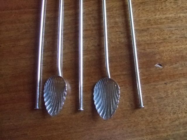 Set Of Five Silver Plated Sipper/Straws Set Of Five Silver Plated Sipper/Straws