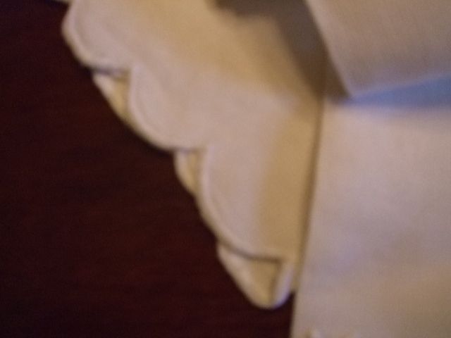 Hand Embroidered Damask Linen Towel With Hand Embroidered "M" Hand Embroidered Damask Linen Towel With Hand Embroidered "M"