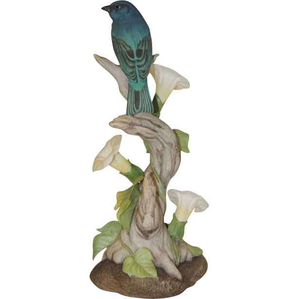 BOEHM Indigo Bunting 40033 Porcelain Bird Figurine Retired from
