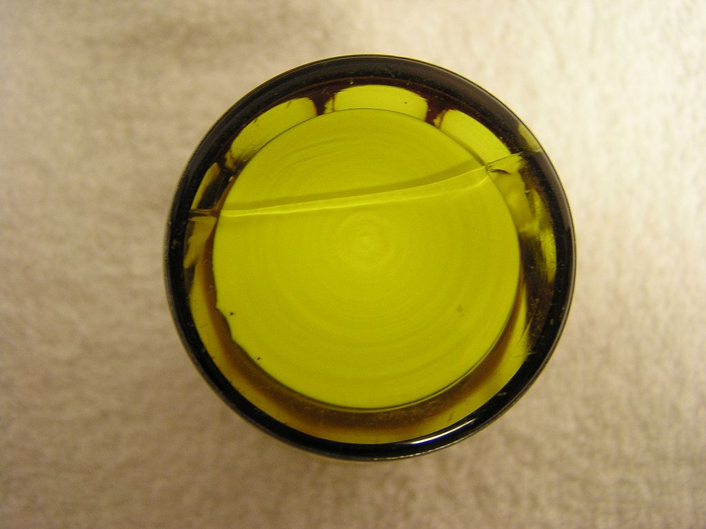 Vintage Yellow Glass Metal Designed Vase Vintage Yellow Glass Metal Designed Vase
