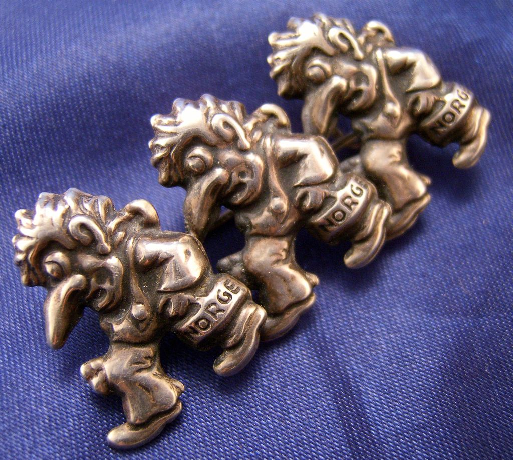 Fascinating Sterling Norwegian Trolls Pin ~ MUST SEE ~ Fascinating Sterling Norwegian Trolls Pin ~ MUST SEE ~
