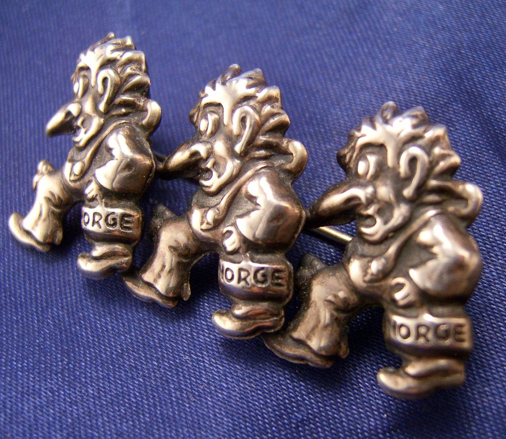 Fascinating Sterling Norwegian Trolls Pin ~ MUST SEE ~ Fascinating Sterling Norwegian Trolls Pin ~ MUST SEE ~