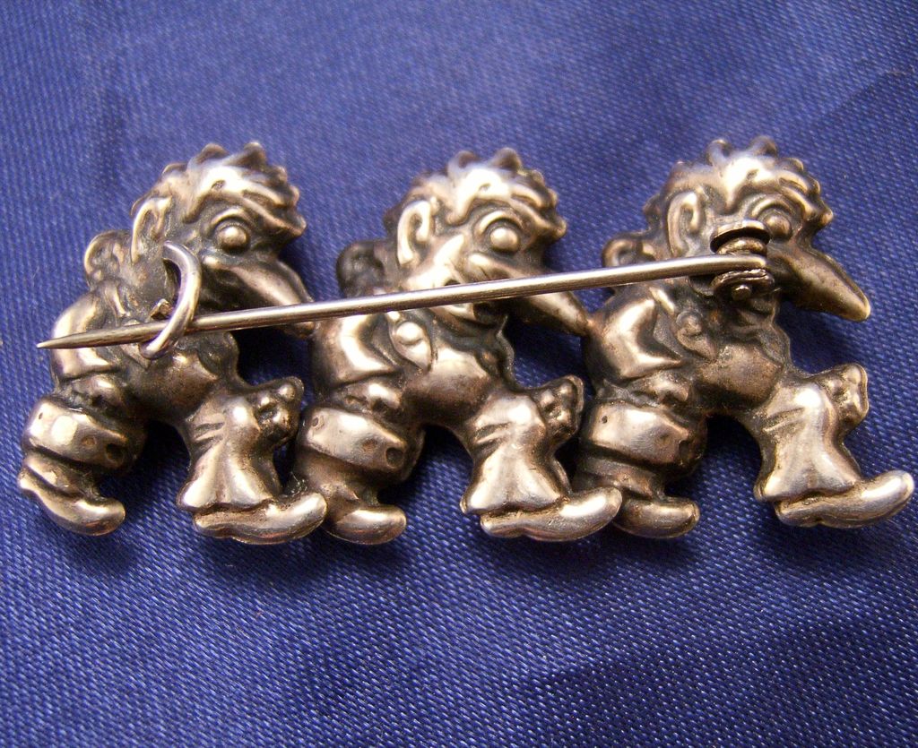 Fascinating Sterling Norwegian Trolls Pin ~ MUST SEE ~ Fascinating Sterling Norwegian Trolls Pin ~ MUST SEE ~