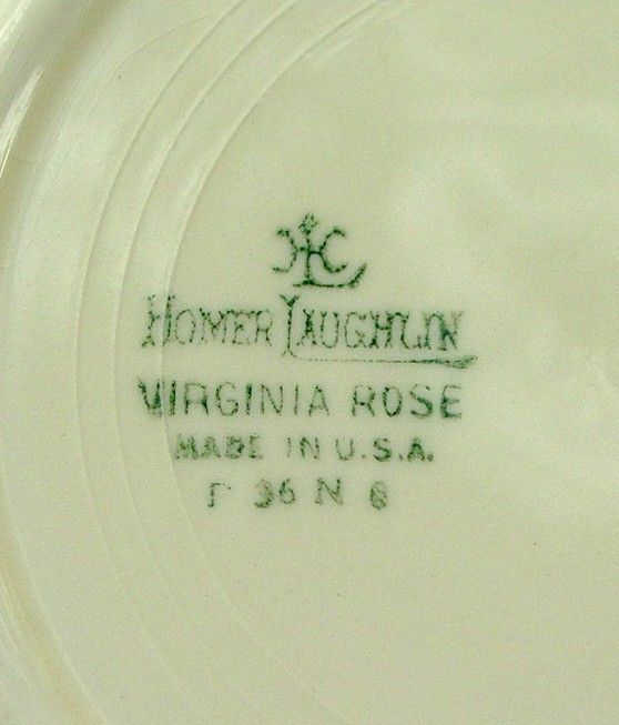 Homer Laughlin China ~ Virginia Rose ~ Fluffy Rose #1 ~ 6 3/8" Bread Plates Homer Laughlin China ~ Virginia Rose ~ Fluffy Rose #1 ~ 6 3/8" Bread Plates