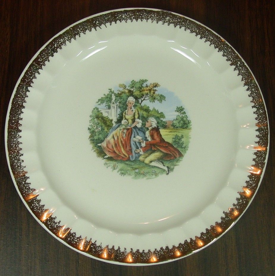 Prim Rose China Company ~ Colonial Courting Couple ~ Cake Set Prim Rose China Company ~ Colonial Courting Couple ~ Cake Set