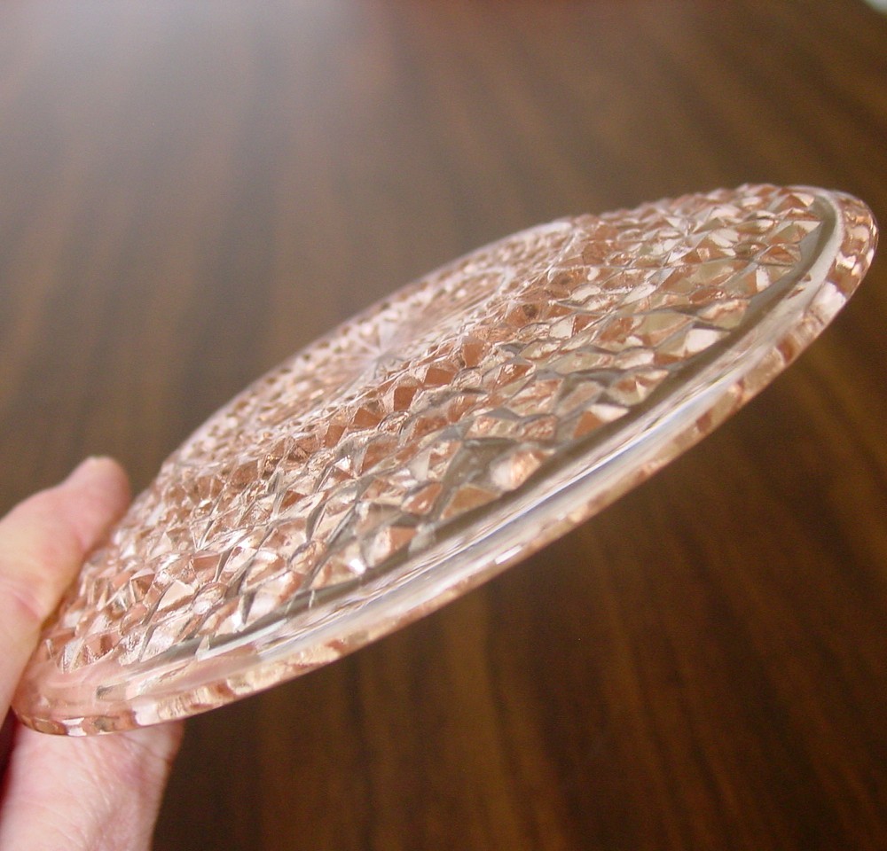 Pink Mid-Century Glass, Jeannette Holiday pattern, Dessert Set Pink Mid-Century Glass, Jeannette Holiday pattern, Dessert Set