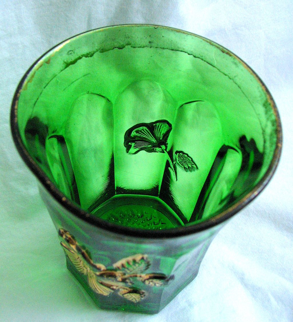 Northwood Glass Eapg 'Gold Rose' tumbler, Emerald green Northwood Glass Eapg 'Gold Rose' tumbler, Emerald green