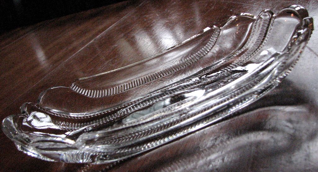 Eapg, U.S. Glass 'Iowa' celery tray, 'Paneled Zipper' Eapg, U.S. Glass 'Iowa' celery tray, 'Paneled Zipper'