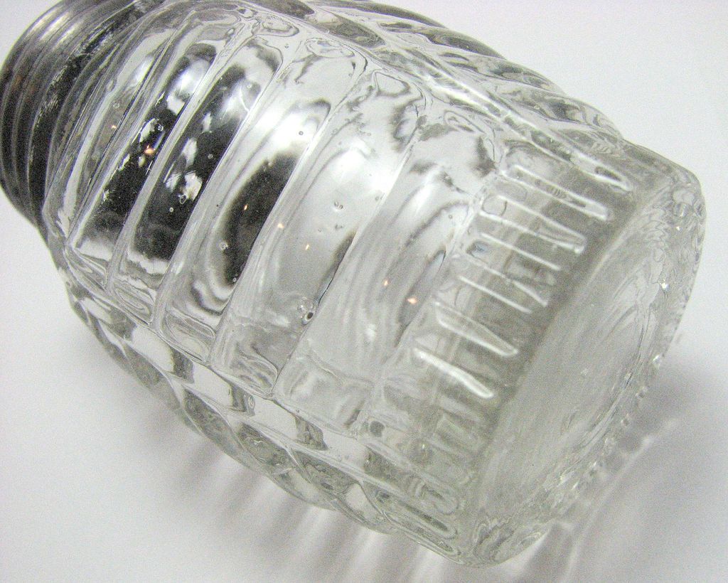 Eapg 'Curtain' Victorian glass salt shaker set, Bryce Eapg 'Curtain' Victorian glass salt shaker set, Bryce