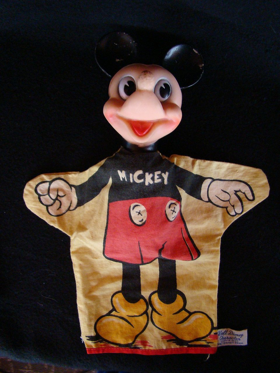Original Walt Disney Trademarked Mickey Mouse Vintage Hand Puppet Original Walt Disney Trademarked Mickey Mouse Vintage Hand Puppet