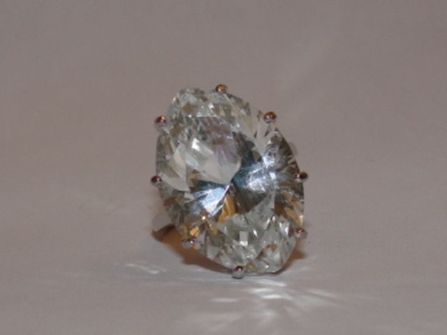 Massive 14 kt White Gold and Marquise Rock Crystal Headlight Ring Massive 14 kt White Gold and Marquise Rock Crystal Headlight Ring