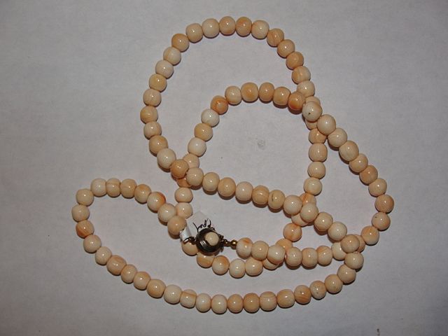 Creamy Peach Angelskin Coral Bead Necklace Creamy Peach Angelskin Coral Bead Necklace