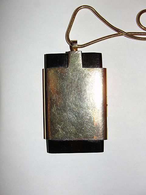 Black and Gold Rectangular Modernist Lanvin Necklace Black and Gold Rectangular Modernist Lanvin Necklace