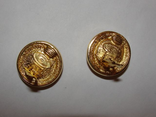 Chanel 18 kt Gold Plated Faux Pearl Basket Weave Rope Disc Earrings Chanel 18 kt Gold Plated Faux Pearl Basket Weave Rope Disc Earrings