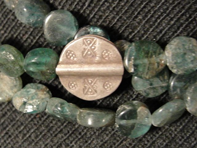 Sterling Silver and Green Apatite East Indian Inspired Hoi Mata Necklace Sterling Silver and Green Apatite East Indian Inspired Hoi Mata Necklace