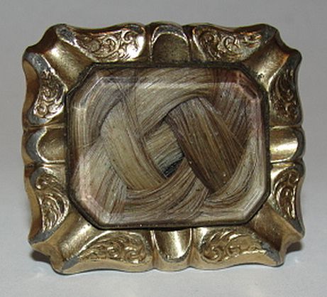 Victorian 14 kt Rolled Gold Rectangular Mourning Blonde Hair Pin Victorian 14 kt Rolled Gold Rectangular Mourning Blonde Hair Pin
