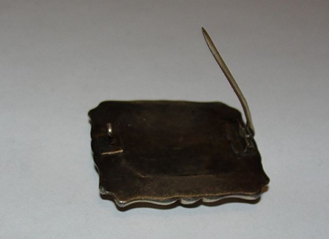 Victorian 14 kt Rolled Gold Rectangular Mourning Blonde Hair Pin Victorian 14 kt Rolled Gold Rectangular Mourning Blonde Hair Pin