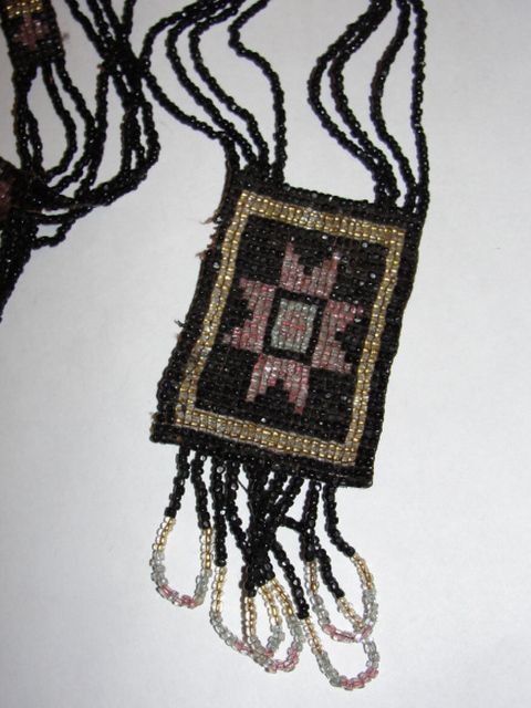 Victorian Black Seed Bead Flapper Necklace Victorian Black Seed Bead Flapper Necklace