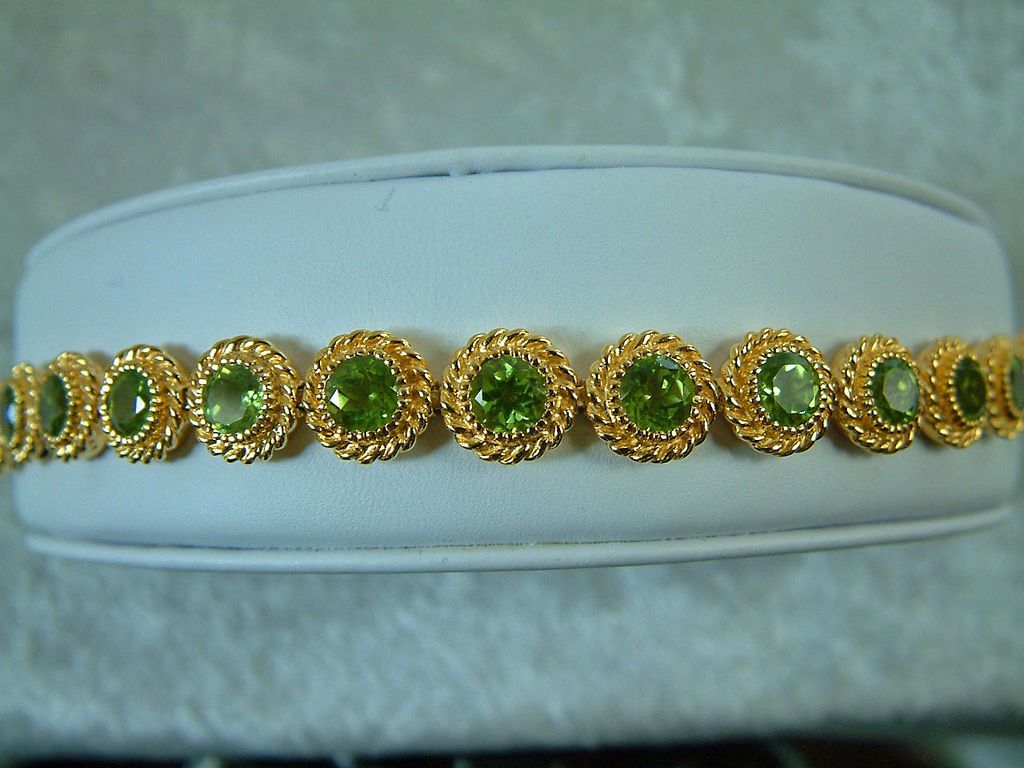 Vermeil Bracelet with Genuine Peridot Vermeil Bracelet with Genuine Peridot