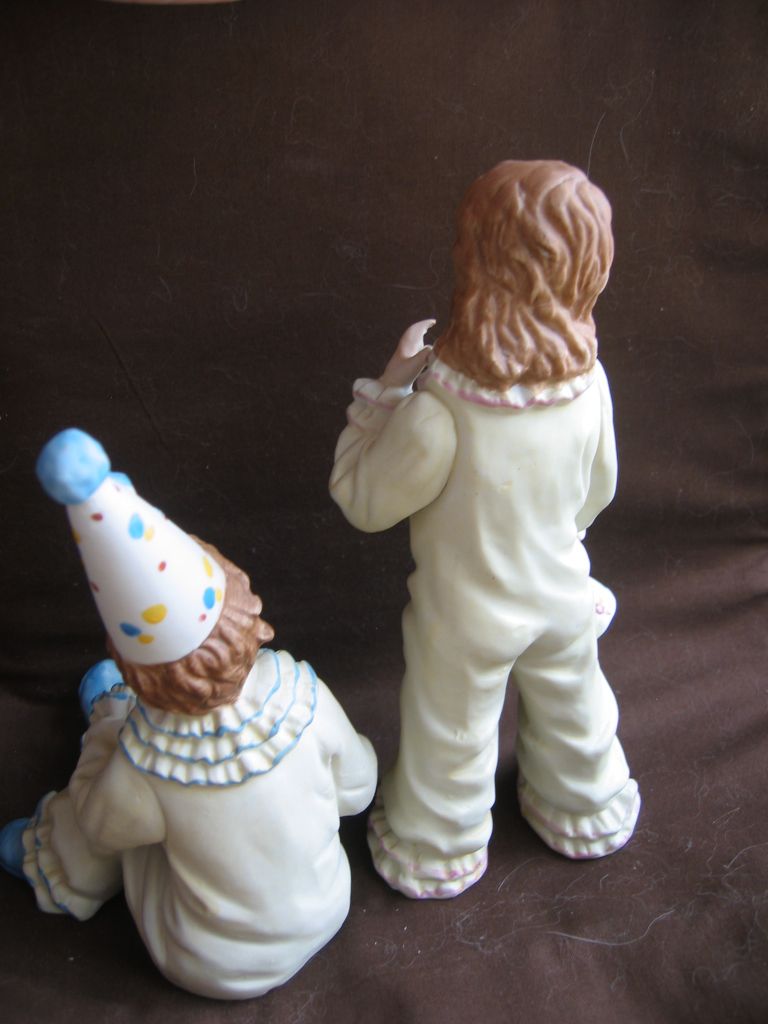 Eda Mann Milano Porcelain Pair of Clowns or Jesters Eda Mann Milano Porcelain Pair of Clowns or Jesters