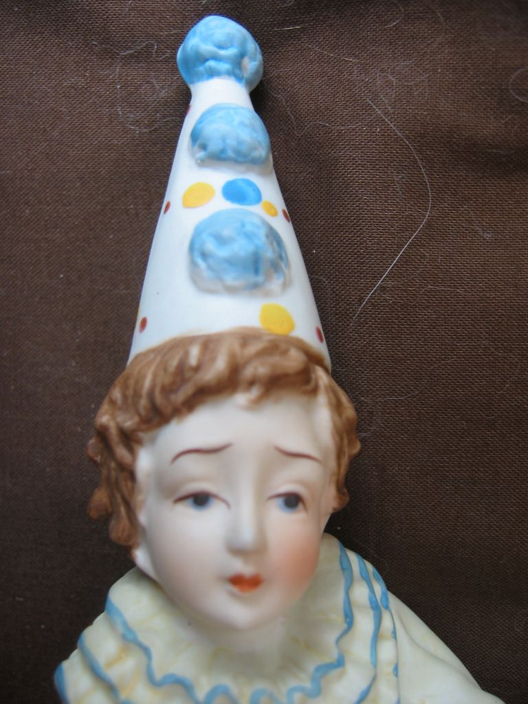 Eda Mann Milano Porcelain Pair of Clowns or Jesters Eda Mann Milano Porcelain Pair of Clowns or Jesters