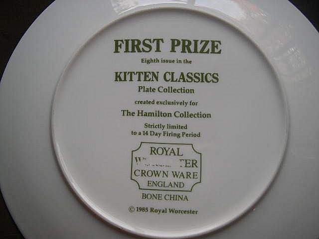 Hamilton Collection First Prize Kitten Cat Classics Plate Hamilton Collection First Prize Kitten Cat Classics Plate