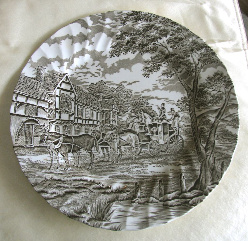 Four Mylott Staffordshire Ware Royal Mail Dinner Plates Four Mylott Staffordshire Ware Royal Mail Dinner Plates