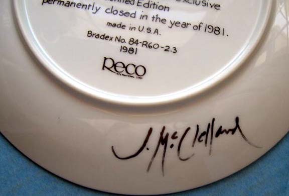 Signed "Little Miss Muffet" Ltd Ed Plate by J. McClelland - 1981 Signed "Little Miss Muffet" Ltd Ed Plate by J. McClelland - 1981