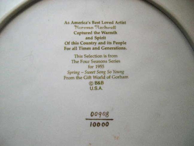 Norman Rockwell "Spring - Sweet Song So Young" Limited Edition Plate - 1973 Norman Rockwell "Spring - Sweet Song So Young" Limited Edition Plate - 1973