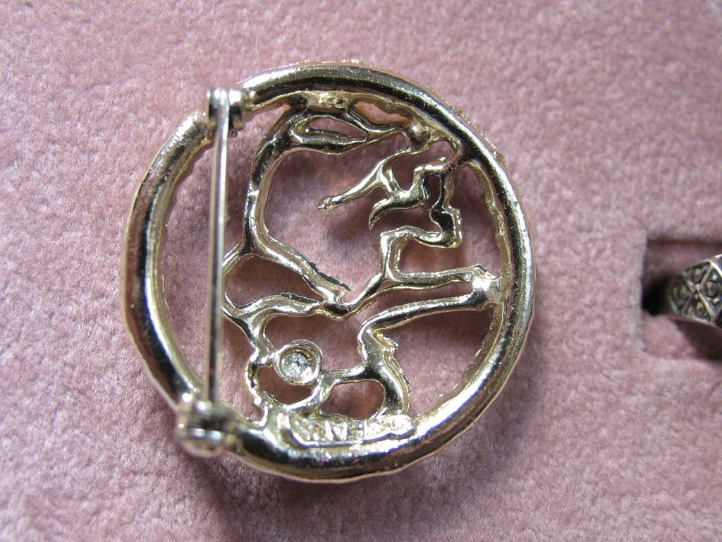 Vintage SEARS Elephant with AB Rhinestones Circle Pin Vintage SEARS Elephant with AB Rhinestones Circle Pin