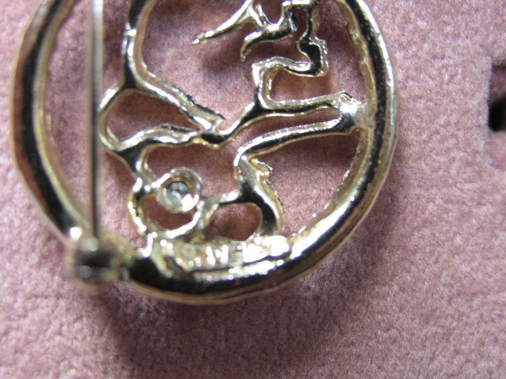 Vintage SEARS Elephant with AB Rhinestones Circle Pin Vintage SEARS Elephant with AB Rhinestones Circle Pin