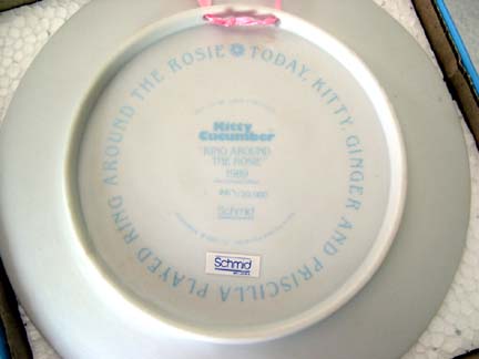 SCHMID Kitty Cucumber "Ring Around the Posie" Plate - 1989 SCHMID Kitty Cucumber "Ring Around the Posie" Plate - 1989