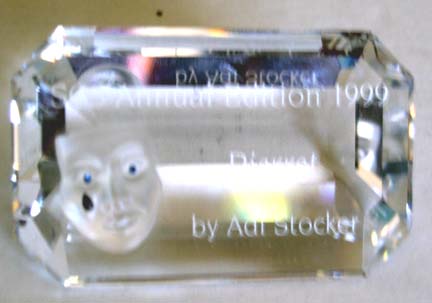 "Pierott" Swarovski Crystal 1999 TItle Plaque "Pierott" Swarovski Crystal 1999 TItle Plaque