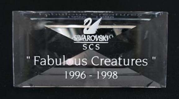 Swarovski Crystal "Fabulous Creatures" Title Plaque Swarovski Crystal "Fabulous Creatures" Title Plaque
