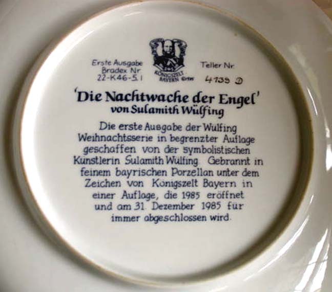 Die Nachtwache der Engel Limited Edition Christmas Plate - 1985 Die Nachtwache der Engel Limited Edition Christmas Plate - 1985