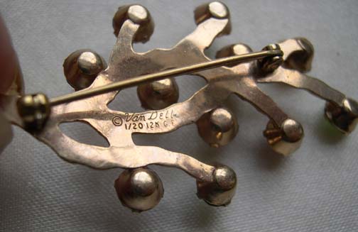 Van Dell MOTHER'S Family Tree Rhinestone Pin Van Dell MOTHER'S Family Tree Rhinestone Pin