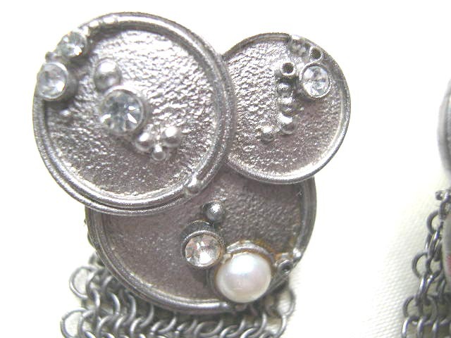 Vintage Whiting Davis Dangling Pierced Earrings Vintage Whiting Davis Dangling Pierced Earrings
