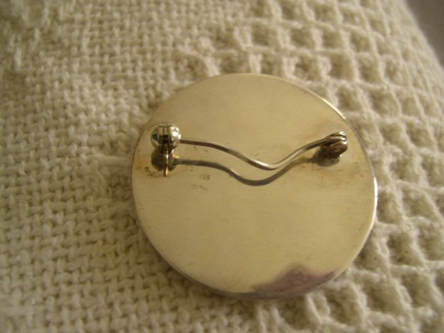 Greek Phaistos Disc Sterling Silver Pin Greek Phaistos Disc Sterling Silver Pin
