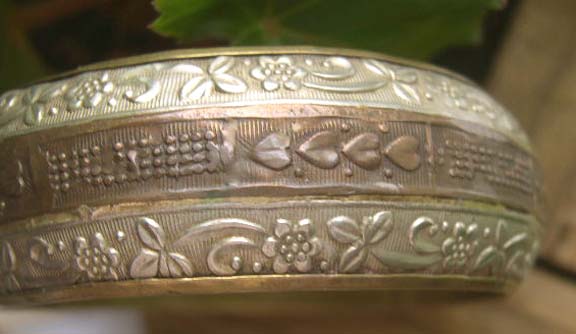 Unique Two Tone Metal Engraved Cuff Bracelet Unique Two Tone Metal Engraved Cuff Bracelet