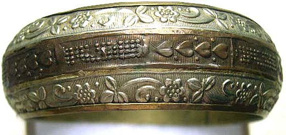 Unique Two Tone Metal Engraved Cuff Bracelet Unique Two Tone Metal Engraved Cuff Bracelet