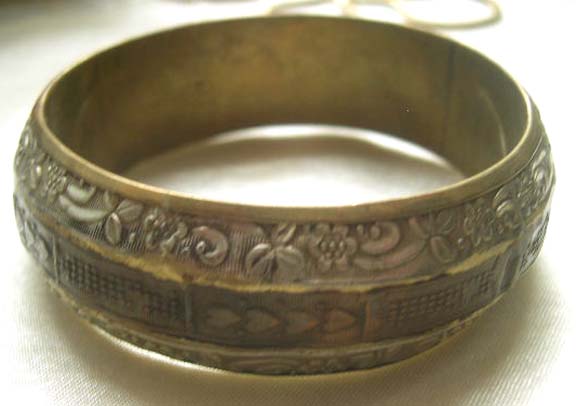 Unique Two Tone Metal Engraved Cuff Bracelet Unique Two Tone Metal Engraved Cuff Bracelet