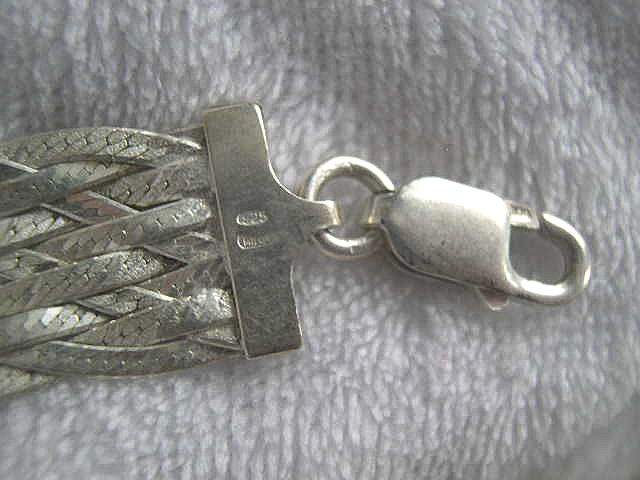 Milor Signed 7 1/2" Silver Herringbone Braided Bracelet Milor Signed 7 1/2" Silver Herringbone Braided Bracelet