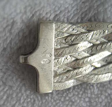 Milor Signed 7 1/2" Silver Herringbone Braided Bracelet Milor Signed 7 1/2" Silver Herringbone Braided Bracelet