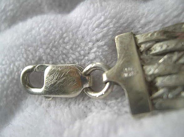 Milor Signed 7 1/2" Silver Herringbone Braided Bracelet Milor Signed 7 1/2" Silver Herringbone Braided Bracelet