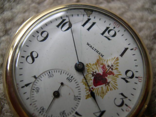 Vintage Lady Waltham Pocket Pendant Watch with Bleeding Heart Vintage Lady Waltham Pocket Pendant Watch with Bleeding Heart