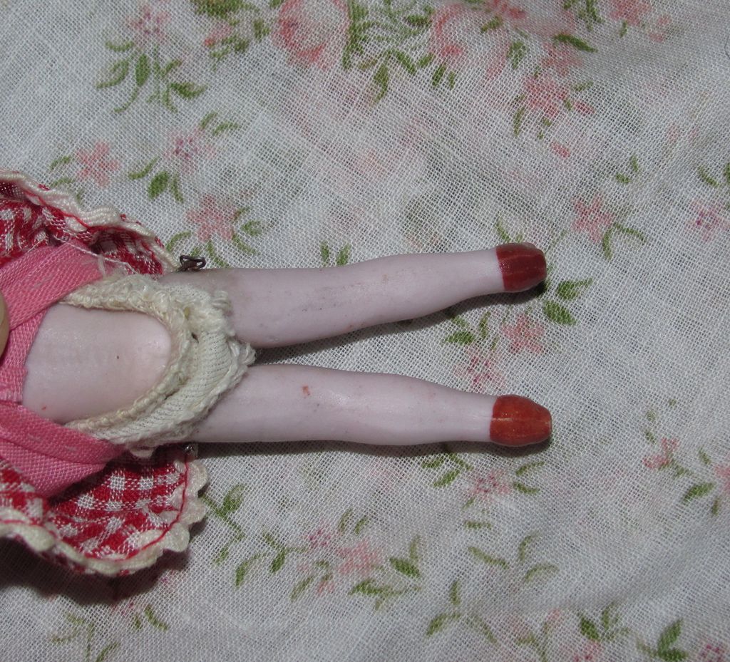 Miniature German Bisque Dollhouse Girl - Bobbed Hair Miniature German Bisque Dollhouse Girl - Bobbed Hair