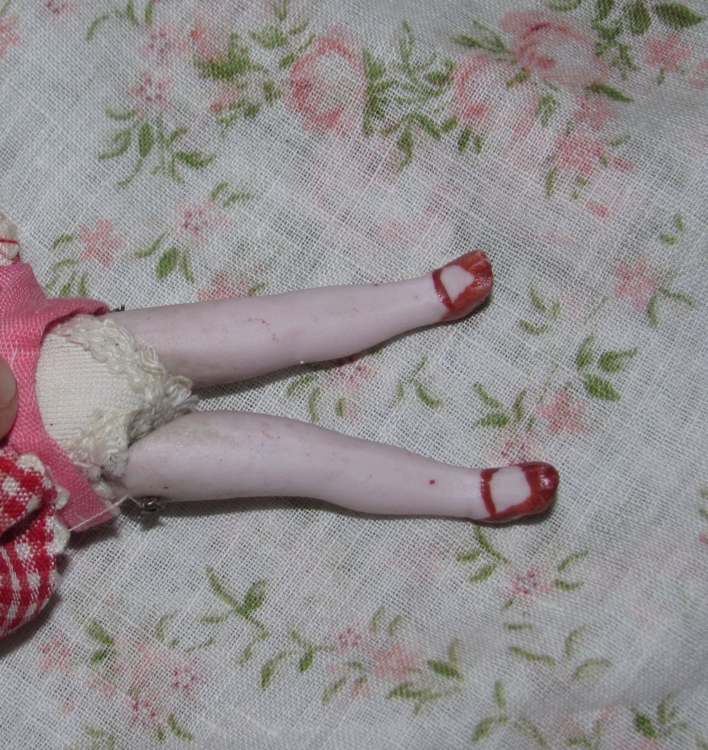 Miniature German Bisque Dollhouse Girl - Bobbed Hair Miniature German Bisque Dollhouse Girl - Bobbed Hair